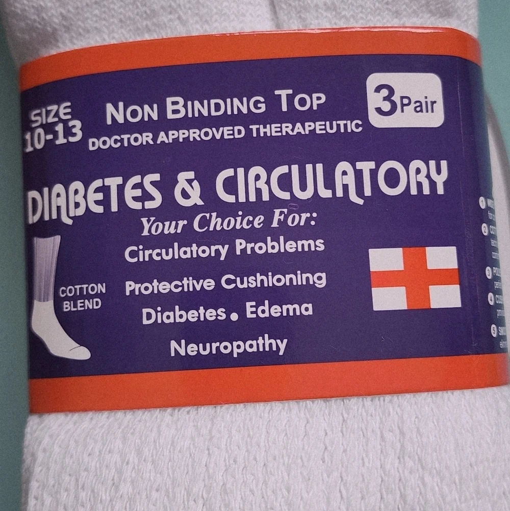 Diabetes & Circutlatory Non-Binding Socks Doctor Approved Men's 10-13 (NEW)